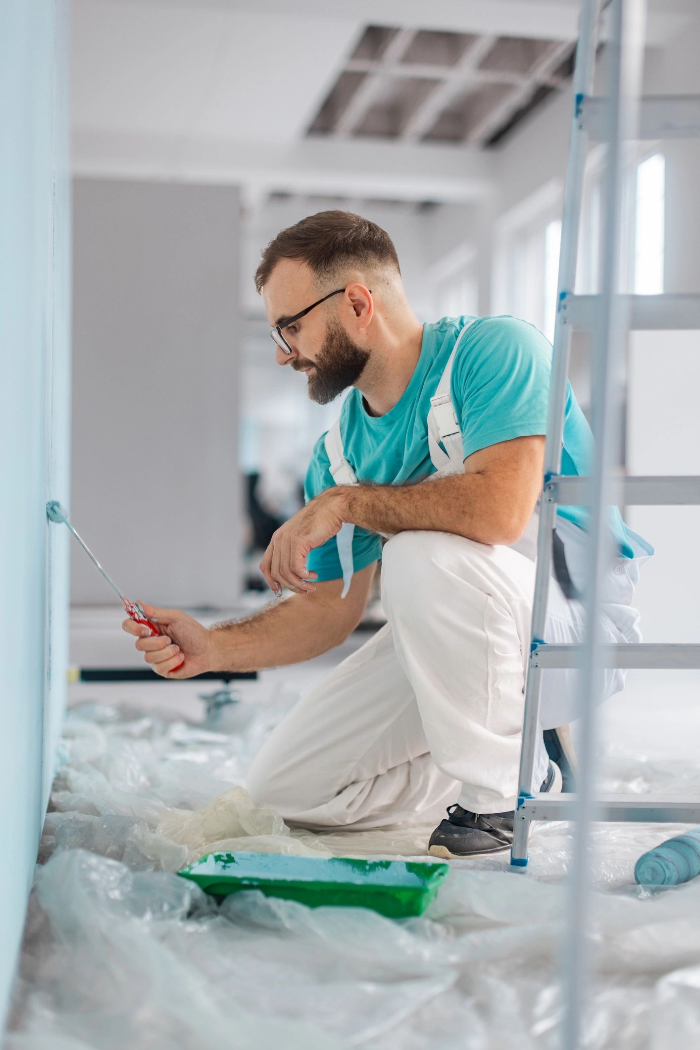 professional painters at work office commercial